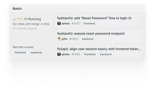 Batch processing illustration showing grouped PRs